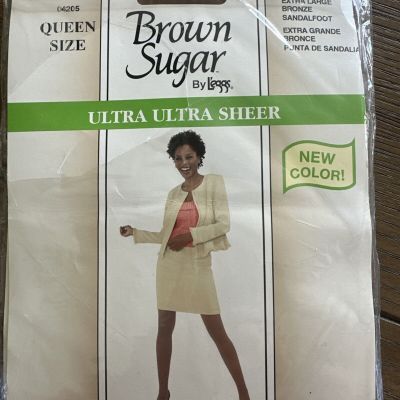 NOS L'eggs Brown Sugar *XL Queen Size Photo Bronze Ultra Sheer Nylons Pantyhose