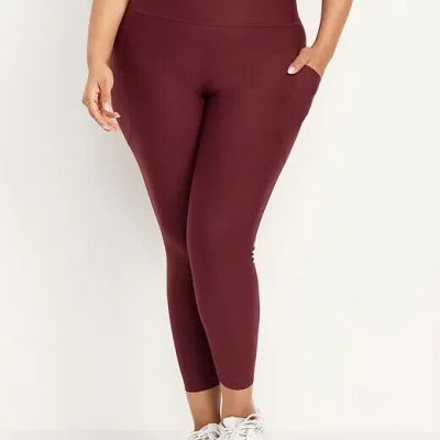 Old Navy Extra High-Waisted Power Chill Leggings Burgandy Size 4X