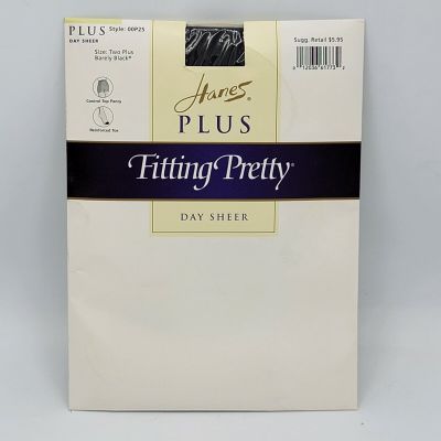 Hanes Plus Fitting Pretty Two Plus Barely Black Day Sheer