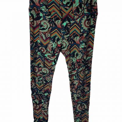 Women’s Tall and Curvy Size Legging's LuLaRoe Partially Paisley Multicolored