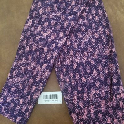 LuLaRoe Leggings OS, Dark Purple/Light Purple Geometric, NWT