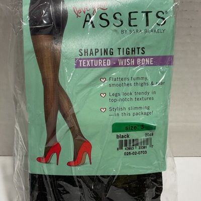 Assets By Spanx Shaping Tights Textured -Wishbone Black Size 3 New