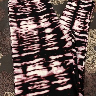 Lularoe OS Leggings one size Pink and White tie dye Unicorn work out fun bright