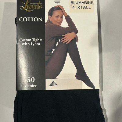 Levante Size 4 XTall Blumarine Cotton Tights Black Brand New