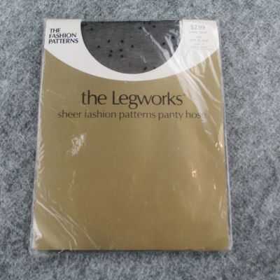 Fashion Patterns The Legworks Pantyhose Womens Size 3 Off Black Sheer Nylon VTG