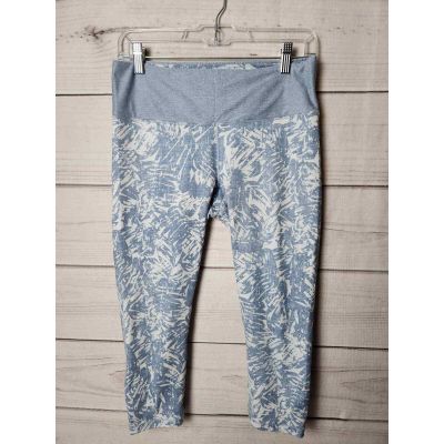 Prana Pillar Womens Printed Capri Skinny Leggings Pants Blue Size Medium