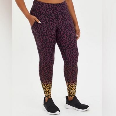 NWT Torrid Women's Ombré Leopard Print w/Pockets Athletic Leggings Size 2X