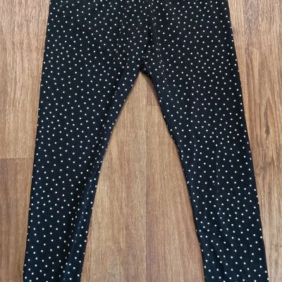 Gudrun Sjoden Womens Jersey Leggings - Black Polka Dot, Size L New