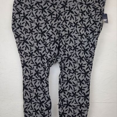 Lands End size 3X LEGGINGS Starfish  Black White