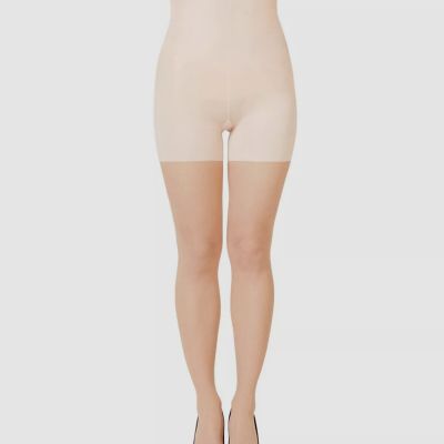 Spanx Women's Beige Firm Believer High-Waisted Shaping Sheers Tights Size B