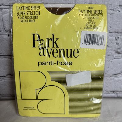 Park Avenue Pantyhose Daytime Sheer Super Stretch Size A Medium Beige VTG NOS