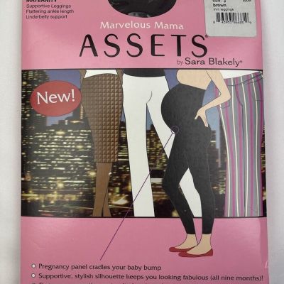 Assets by Spanx Marvelous Mama Maternity Tights Opaque Stripe Brown Size 3