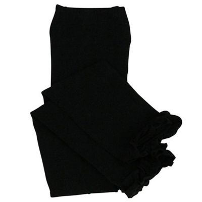 Girls Footless Ruffle Tights - Black - 2T-4T