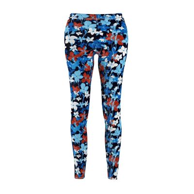 Floral Print Leggings for Women, Fitness Wear, Patriotic USA Yoga Leggings, NEW