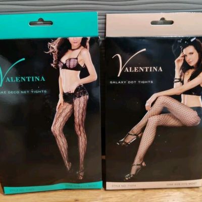 Valentina Sexy Mesh Stocking Net Tights  Sexy Black, 2 Packs( Open Box)