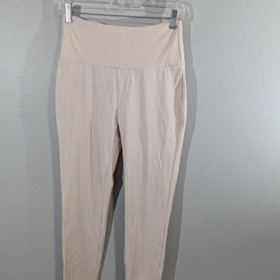 New Michael Kors Logo Printed Super Soft Legging Pink White Gold Size Medium