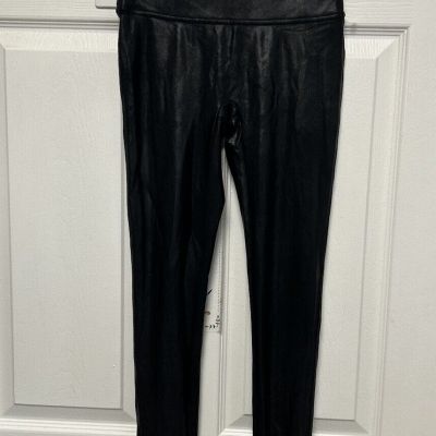 Spanx Women’s Faux Black Leather Leggings Pants Style Size Small