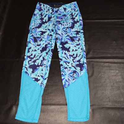 Lilly Pulitzer Luxletic Bright Navy In Too Deep Weekender Midi Leggings XS