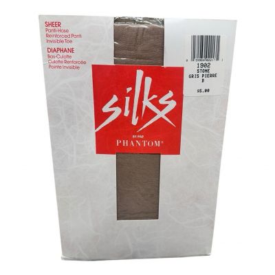 Vintage Silks by Phantom Sheer Pantyhose 1902 Stone size B invisible toe