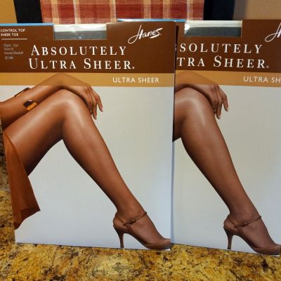 Womens Hanes Ultra Sheer Pantyhose Control Top Sz:B 5'1