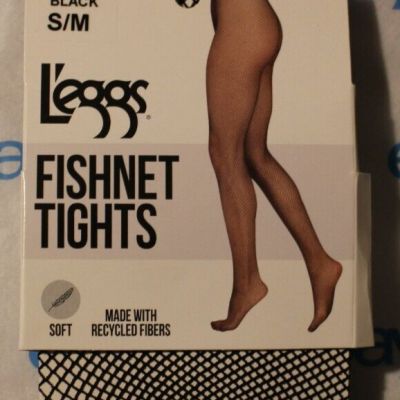 L'eggs Fishnet Tights Black S/M Soft New