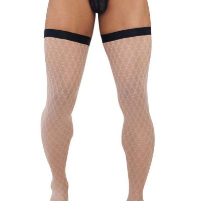 CandyMan 99735 Mesh Thigh Highs Color Beige