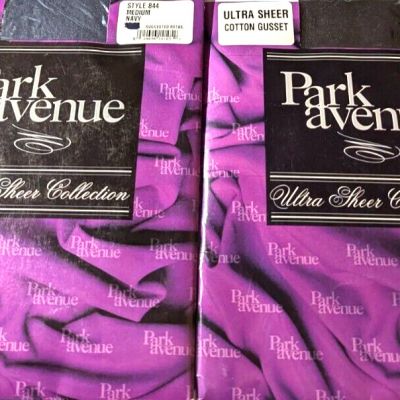 Park Avenue set of two ulra sheer cotton gusset style 844 medium navy/black NWT