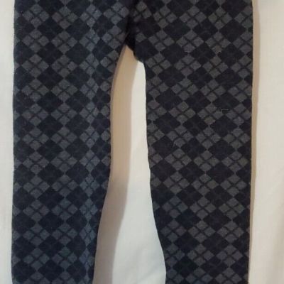 Gold Medal Fashion Pattern Heavy Leggings Black/Gray Checkerboard Size S/M