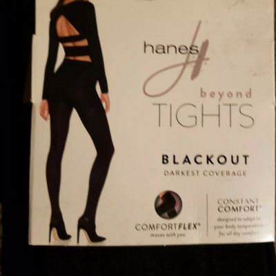 HANES BEYOND BRAND TIGHTS ~ BLACK ~ BLACKOUT DARKEST~ WOMEN'S SIZE SMALL