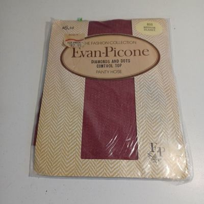 Vintage Evan Picone Control Top Pantyhose Size Medium Color Claret