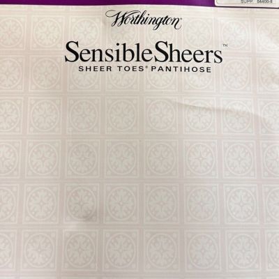 Worthington Pantyhose Sensible Sheer Toes QUEEN SHORT Smoke Grey