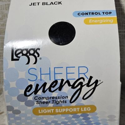 1 Pair Leggs Sheer Energy Compression Tights Light Support Leg Jet Black B 97960