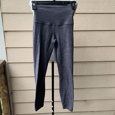 Lululemon Wunder Under Pant Gray Leggings Women Exercise Yoga 2