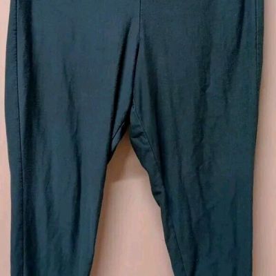 Torrid Size 2(18-20) Teal/Green Fleece Leggings With White Stripes On Leg Bottom