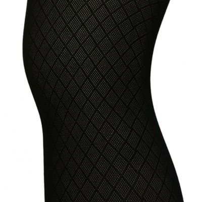 Womens Tights Diamond Pattern Control Top Black Slimming Support Pantyhose