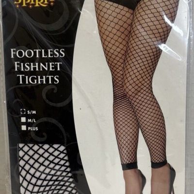 Teens/Women’s FOOTLESS Fishnet Tights By Spirit Halloween S/M New Black