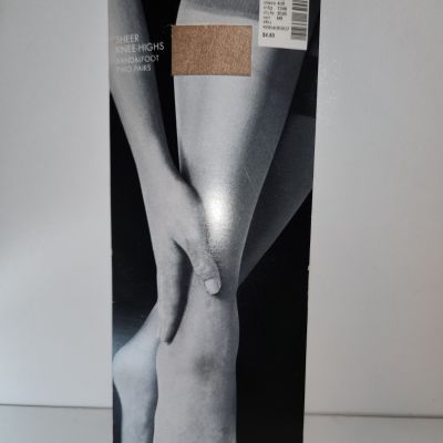 Lane Bryant Sheer Knee Highs Beige 2 pairs Sandalfoot