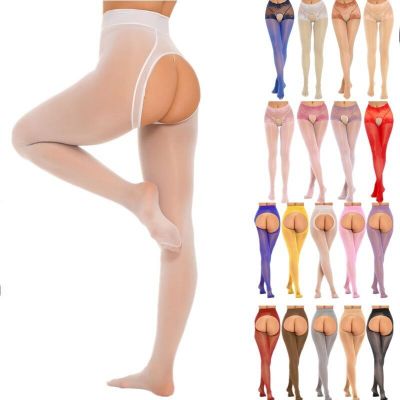 Womens Oil Shimmer Tights Silk Glossy High Stockings Lingerie Summer Pantyhose