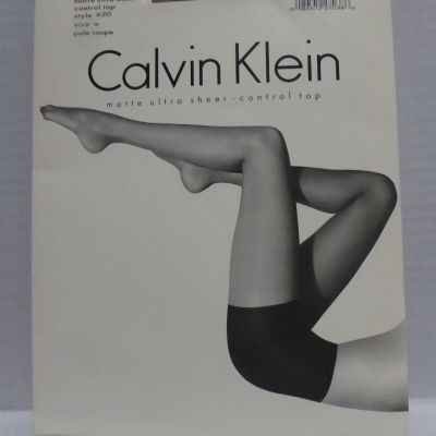 Calvin Klein Vint. 1994 Matte ultra Sheer Control Top Pantyhose Pale Taupe Sz A