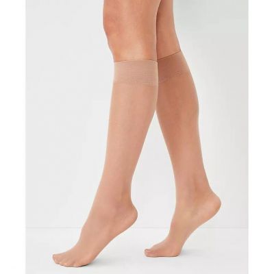 Ann Taylor Perfect Sheer Knee Highs OS Natural x 2 NEW