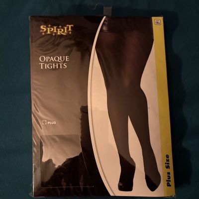 New Spirit Halloween Black Opaque Tights, Plus Size XL, NWT