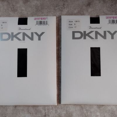 DKNY Tanga Top Pantyhose - Black - Size:Small/Petite - 2 Pairs - Sexy! Gorgeous!