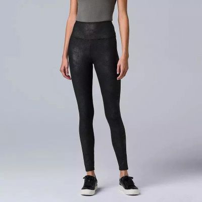 Plus Sz 2X Simply Vera Vera Wang High Rise Faux Leather Shaping Leggings NEW $46