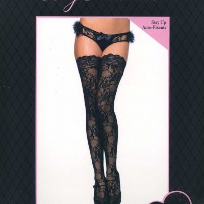 Allover Lace StayUp  Stockings Silicone Back Tops Adult One Size Leg Avenue 9985