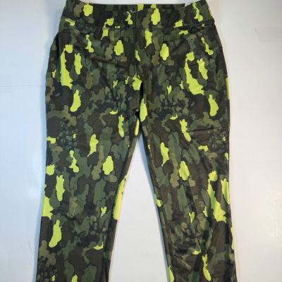 Susan Lucci Collection Active Leggings Green Large Workout Cropped Camouflage