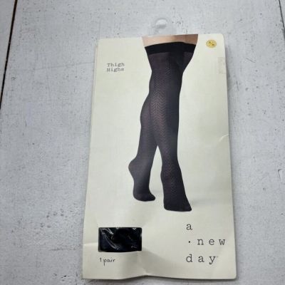 New A NEW DAY Black Thigh High Stockings - Size S/M