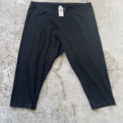 NWT $45 J.Jill Plus Size Black Pima Cotton Capri Leggings 4X Stretch