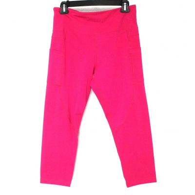 ZYIA Active Neon Barbie Pink Cropped High Rise Hip Pocket Legging Size 12