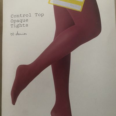 A NEW DAY SEXY WOMEN CONTROL TOP OPAQUE TIGHTS LOT 2-BING CHERRY COLOR -SIZE 1X