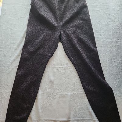 Liverpool Leggings Womens Size 14w Brown with Black Leopard Print